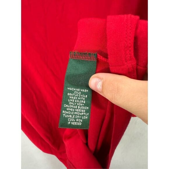 Lauren Ralph Lauren Women Red Twist Front V-Neck Matte Jersey Sheath Dress Large - Picture 4 of 10